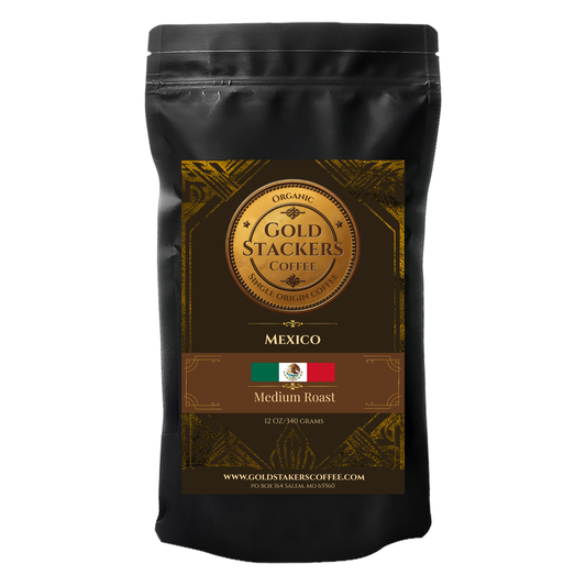 Gold Stackers Coffee 12oz Mexico Medium with 1/4 Goldback