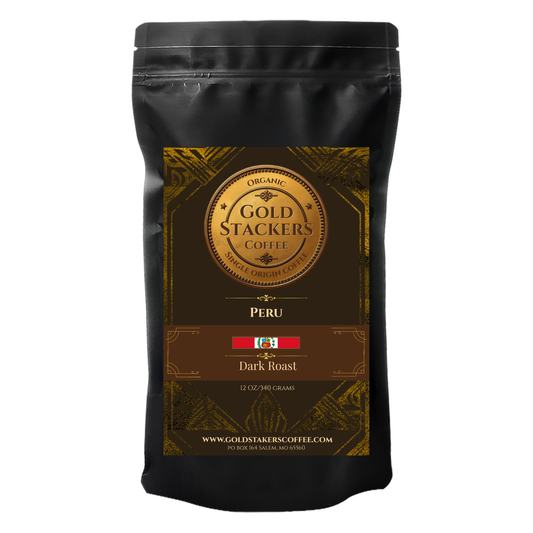 Gold Stackers Coffee Peru 12oz with 1/4 Goldback