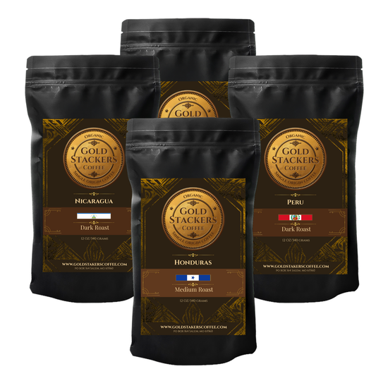 Gold Stackers Coffee Sample Pack with 4 1/4 goldbacks