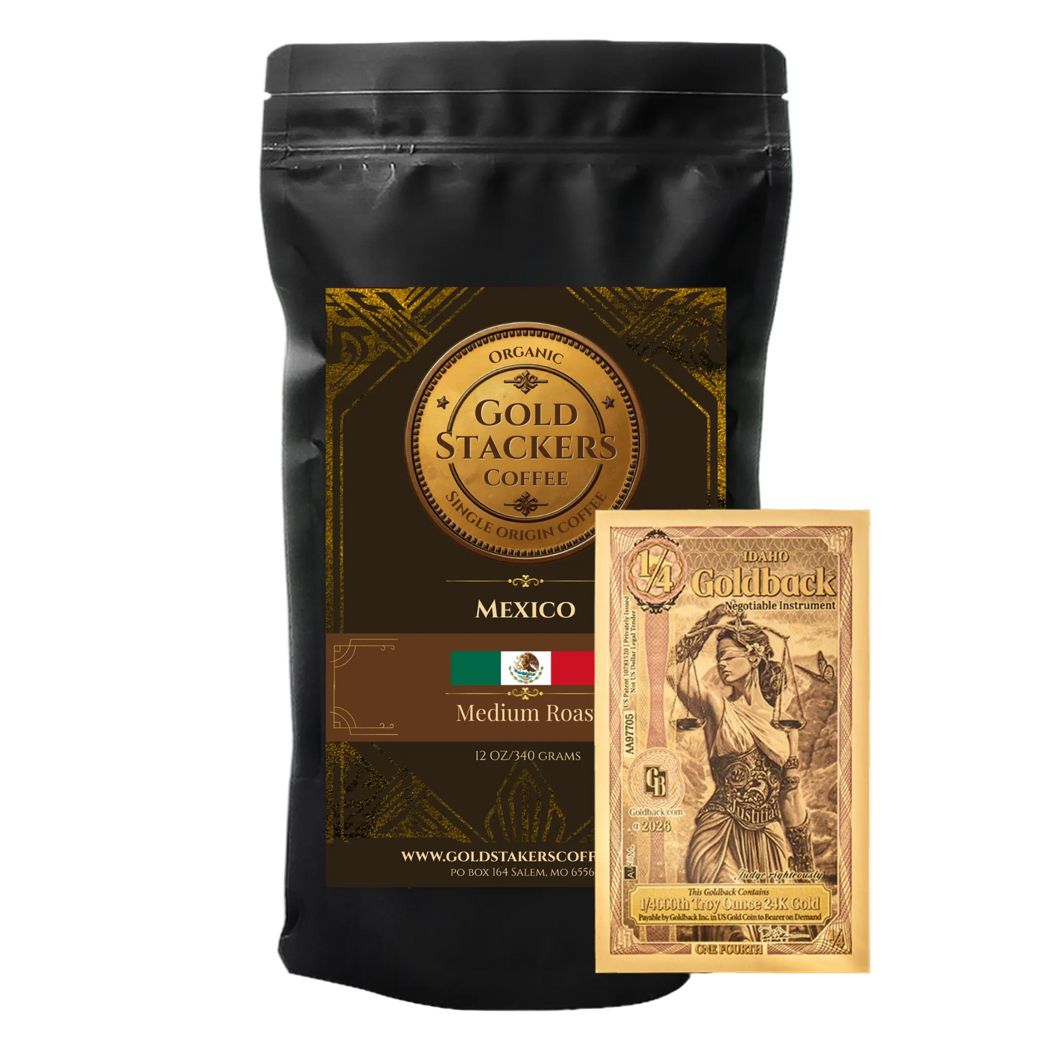 Gold Stackers Coffee with 1/4 Goldback